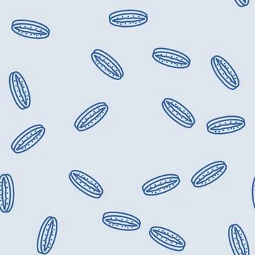 Cut fresh kiwi line vector seamless pattern Stock Illustration