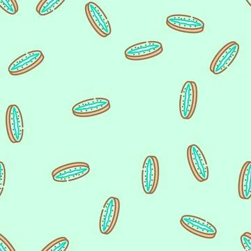 Cut fresh kiwi vector seamless pattern Stock Illustration