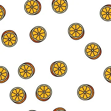 Cut fresh orange vector seamless pattern Stock Illustration