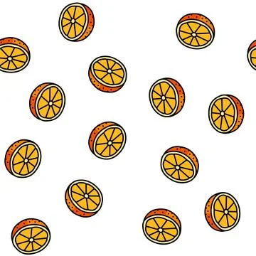 Cut fresh orange vector seamless pattern Stock Illustration