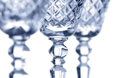 Cut glass goblets Stock Photos