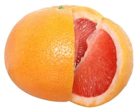 Cut grapefruit close up isolated Stock Photos