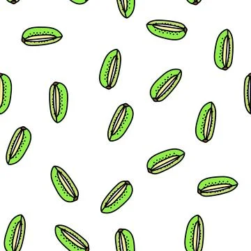 Cut green kiwi vector seamless pattern Stock Illustration