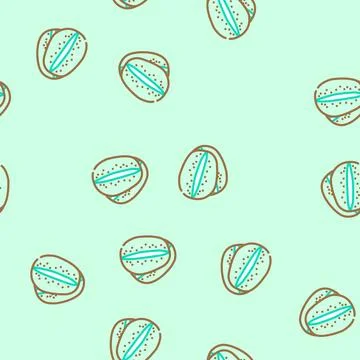 Cut green kiwi vector seamless pattern Stock Illustration