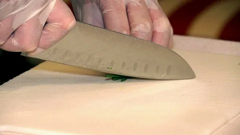 Cut the green onion Stock Footage 97291872