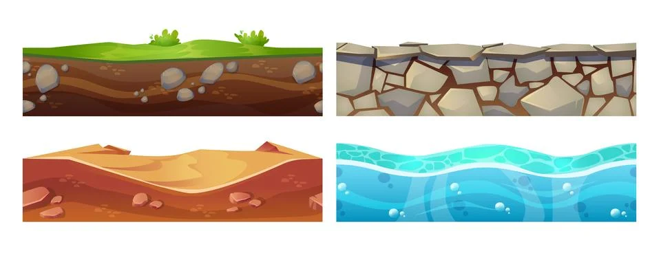 Cut ground layer for game ui platform design. Ilustração Stock