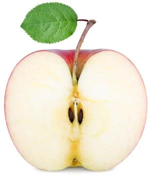 Cut half an apple Stock Photos