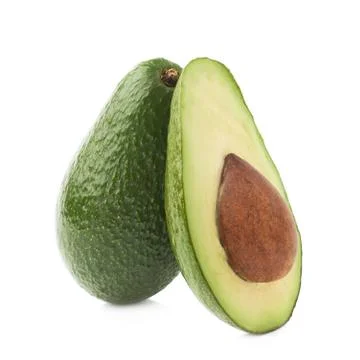 Cut in half avocado fruit composition Stock Photos