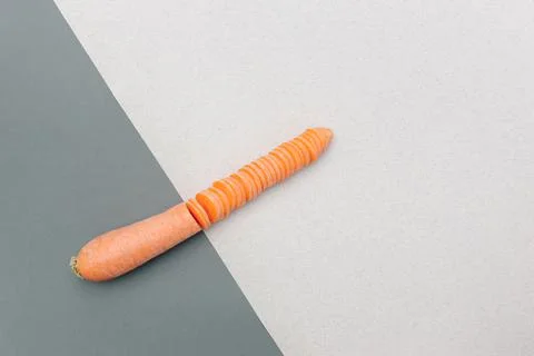Cut in half carrots Stock Photos
