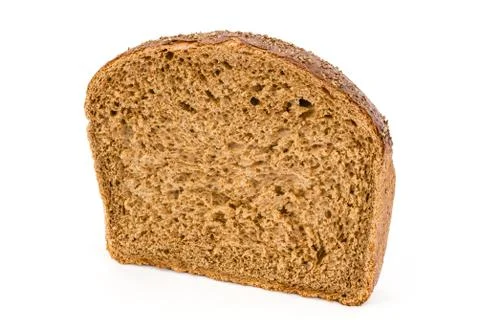 Cut in half a loaf of fresh bread, isolated on white background Stock Photos