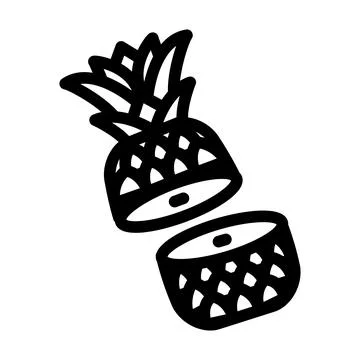 Cut half a pineapple line icon vector illustration Illustrazione stock