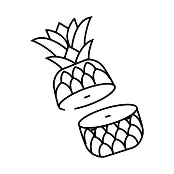 Cut half a pineapple line icon vector illustration Stock Illustration