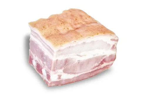 Cut ham. On a white background. Stock Photos