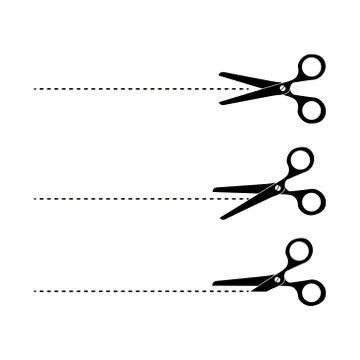 Cut Here Scissors. Vector illustration Illustrazione stock