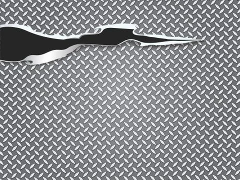 Cut a hole Metal texture abstract background. Stock Illustration