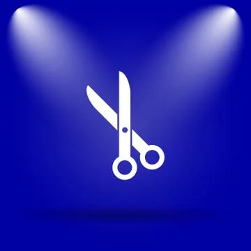 Cut icon. Flat icon on blue background.. Stockillustratie