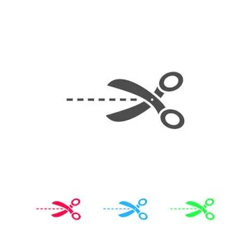 Cut icon flat Stock Illustration
