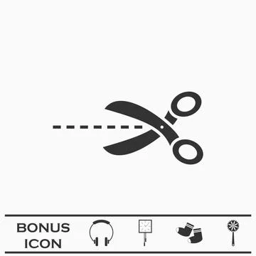 Cut icon flat Stock Illustration