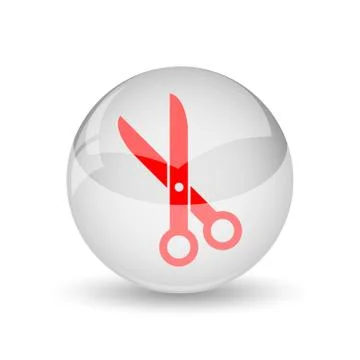 Cut icon. internet button on white background.. Stock Illustration