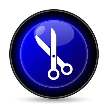 Cut icon. internet button on white background.. Stock Illustration