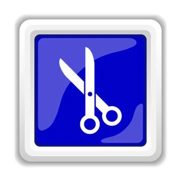 Cut icon. Internet button on white background.. Stock Illustration