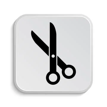Cut icon. Internet button on white  background.. Stock Illustration