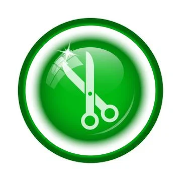 Cut icon. Internet button on white background.. Stock Illustration