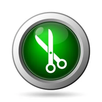 Cut icon. Internet button on white background. Stock Illustration
