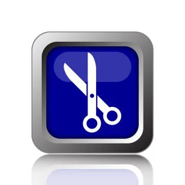 Cut icon. Internet button on white background.. Stock Illustration