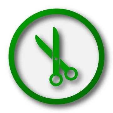 Cut icon. Internet button on white background.. Stock Illustration