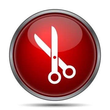 Cut icon. Internet button on white background.. Stock Illustration