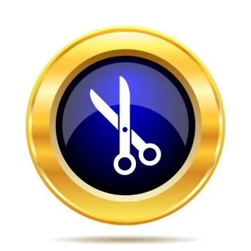 Cut icon. Internet button on white background.. Stock Illustration