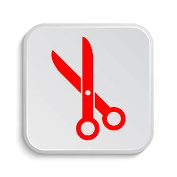 Cut icon. Internet button on white background.. Stock Illustration