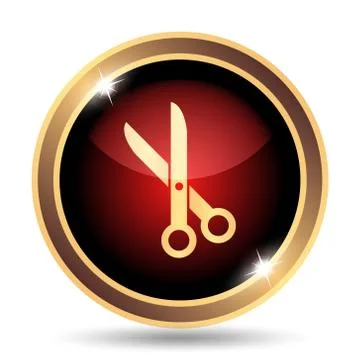 Cut icon. Internet button on white background.. Stock Illustration