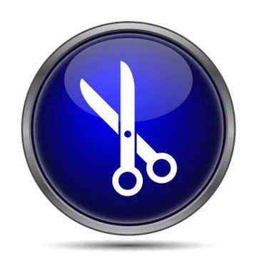 Cut icon. Internet button on white background.. Stock Illustration