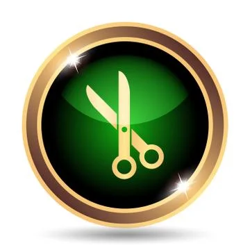 Cut icon. Internet button on white background.. Stock Illustration