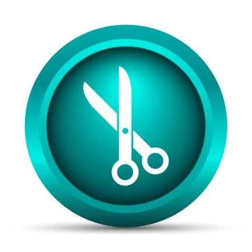 Cut icon. Internet button on white background.. Stock Illustration