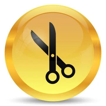 Cut icon. Internet button on white background.. Stock Illustration