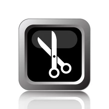 Cut icon. Internet button on white background.. Stock Illustration