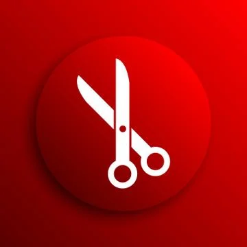 Cut icon. Internet button on white background.. Stock Illustration
