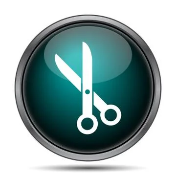 Cut icon. Internet button on white background.. Stock Illustration