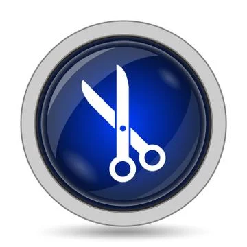 Cut icon. Internet button on white background.. Stock Illustration