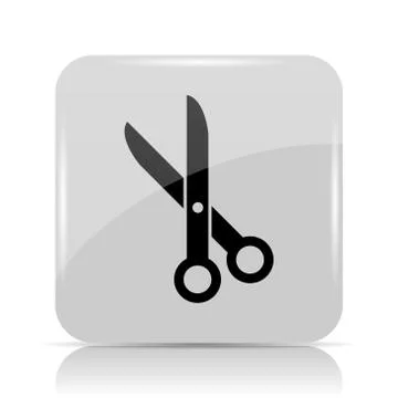 Cut icon. Internet button on white background.. Stock Illustration