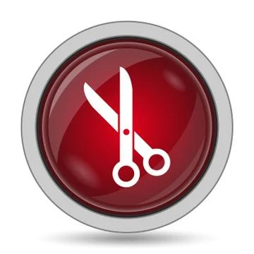 Cut icon. Internet button on white background.. Stock Illustration