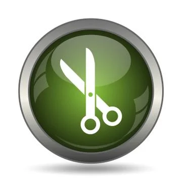Cut icon. Internet button on white background. . Stock Illustration