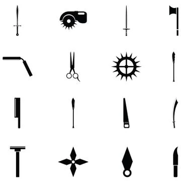 Cut icon set Illustrazione stock