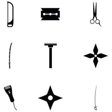 Cut icon set Stock Illustration
