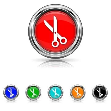 Cut icon - six colours set Stockillustratie