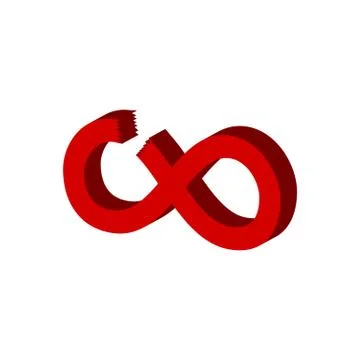 Cut Infinity symbol. Flat Isometric Icon or Logo. 3D Style Pictogram for Web  イラスト素材