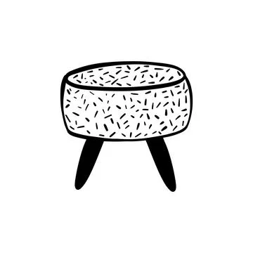 Cut Interior chair vector doodle furniture stool Stock Illustration